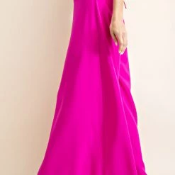 Glam NEW ARRIVALS Magenta Silhouette Wide Leg Pants