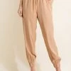 Glam Taupe Colored Elastic Waist Jogger Pants NEW ARRIVALS