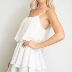 Glam Off White Tiered Ruffle Dress NEW ARRIVALS