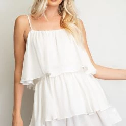 Glam Off White Tiered Ruffle Dress NEW ARRIVALS