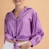 Glam Lavender Colored Button Up Top NEW ARRIVALS