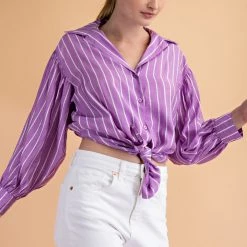 Glam Lavender Colored Button Up Top NEW ARRIVALS