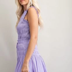 Glam Lavender Sleeveless Mini Ruffle Top NEW ARRIVALS