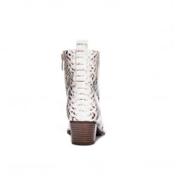 Chinese Laundry NEW ARRIVALS Tonya White And Taupe Snake Print Ankle Boots