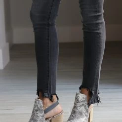 Ccocci Snakeskin Mule With Charcoal Buckle