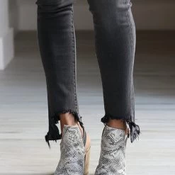 Ccocci Snakeskin Mule With Charcoal Buckle