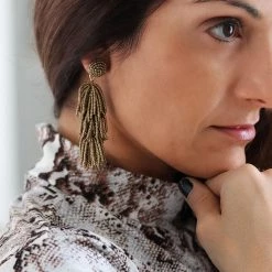 THE WEARHOUSE Matte Gold Beaded Earrings NEW ARRIVALS