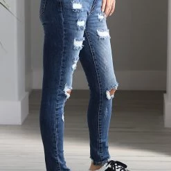 Kan Can NEW ARRIVALS Starla Distressed Skinny Denim