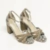 Very G "Veronica" Black And Taupe Reptile Heels