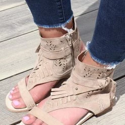 Naughty Monkey NEW ARRIVALS Tan Ankle Wrap Sandals