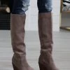 Joia Grey Tall Suede Boots