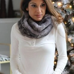 SW Trading Grey Animal Print Neck Scarf