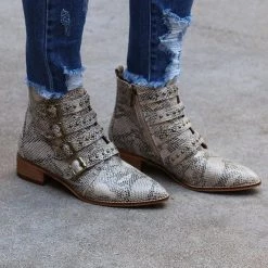 Ccocci NEW ARRIVALS Bailey Beige Snakeskin Boots