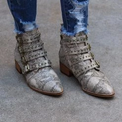 Ccocci NEW ARRIVALS Bailey Beige Snakeskin Boots