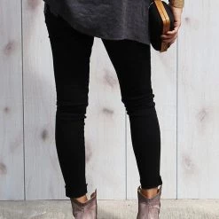 Kan Can Black Modern Raw Skinny Jeans