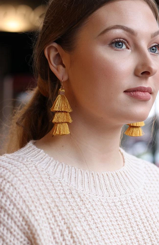 THE WEARHOUSE Yellow Tassel Earrings 1 THE WEARHOUSE Yellow Tassel Earrings