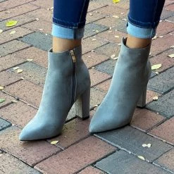 Ccocci NEW ARRIVALS Gizelle Grey Faux Suede Booties
