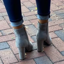 Ccocci NEW ARRIVALS Gizelle Grey Faux Suede Booties