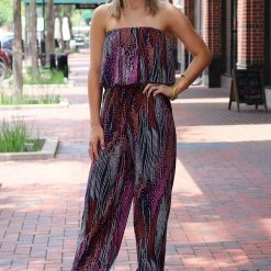 Tyche Pink Spotted Geometric Jumpsuit
