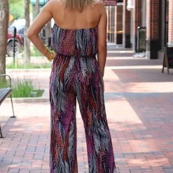 Tyche Pink Spotted Geometric Jumpsuit
