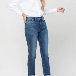 Flying Monkey Rhonda Roll Up Stretch Boyfriend Jeans