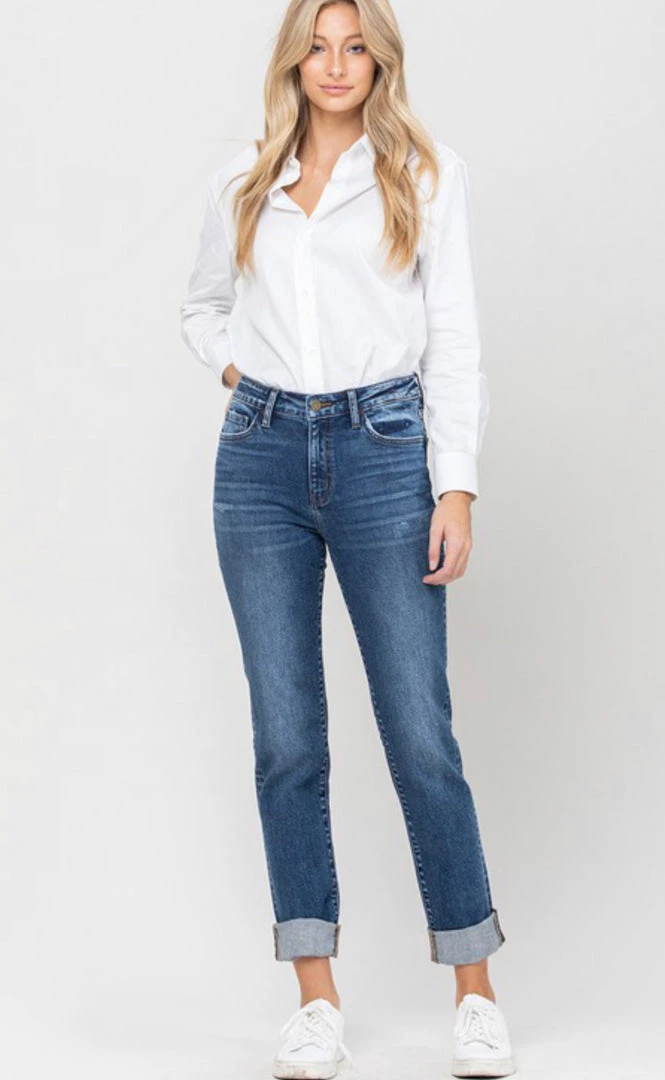 Flying Monkey Rhonda Roll Up Stretch Boyfriend Jeans 1 Flying Monkey Rhonda Roll Up Stretch Boyfriend Jeans