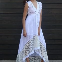 Gypsy Queen NEW ARRIVALS Jewled And Lace High Low Dress