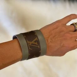 THE WEARHOUSE LV Upcycled Leather Bracelet ACCESSORIES
