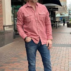 Civil Society Red Flannel Button Down Shirt MEN