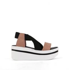 Shu Shop Black And Rose Soft Strap Wedges