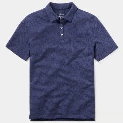 The Normal Brand Navy Colored Active Puremeso Print Polo MEN