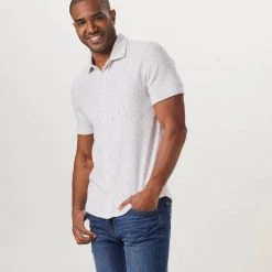 The Normal Brand MEN Stone Colored Towel Terry Button Down