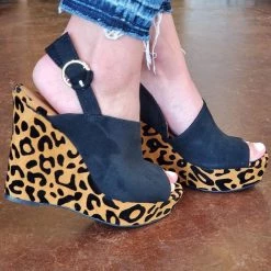 Joia Acc NEW ARRIVALS Lila Black And Cheetah Wedges