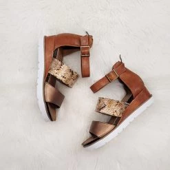 Boutique By Corkys Colleen Cognac Wedge Sandal