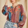 Savana Jane Miranda Embroidered Long Sleeve Top