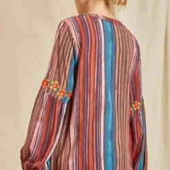 Savana Jane Miranda Embroidered Long Sleeve Top