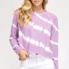 She And Sky Lavender Tie Dye Knit Top