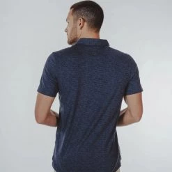 The Normal Brand Navy Colored Active Puremeso Print Polo MEN