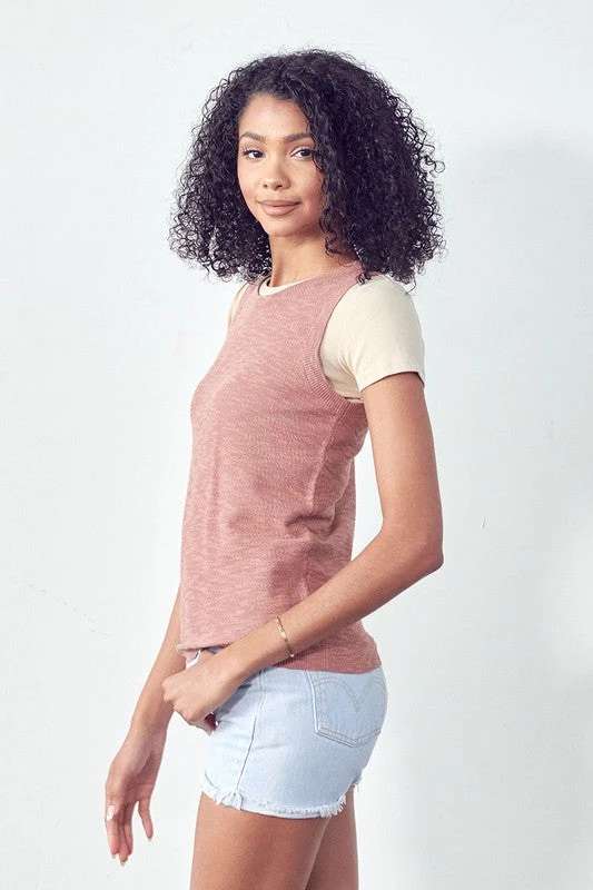 Be Cool Marsala Colored Sleeveless Round Neck Top NEW ARRIVALS 2 Be Cool Marsala Colored Sleeveless Round Neck Top NEW ARRIVALS