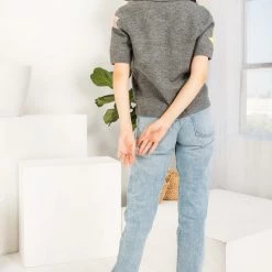 THML Grey Colored Star Collared Sweater NEW ARRIVALS