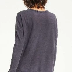 Z Supply Val Charcoal Thermal Long Sleeve Top TOPS
