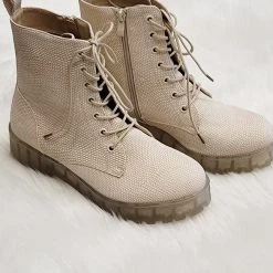 Chinese Laundry Kennedy White Combat Boots
