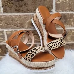 Shu Shop Chelsea Cheetah Print Wedge Sandals