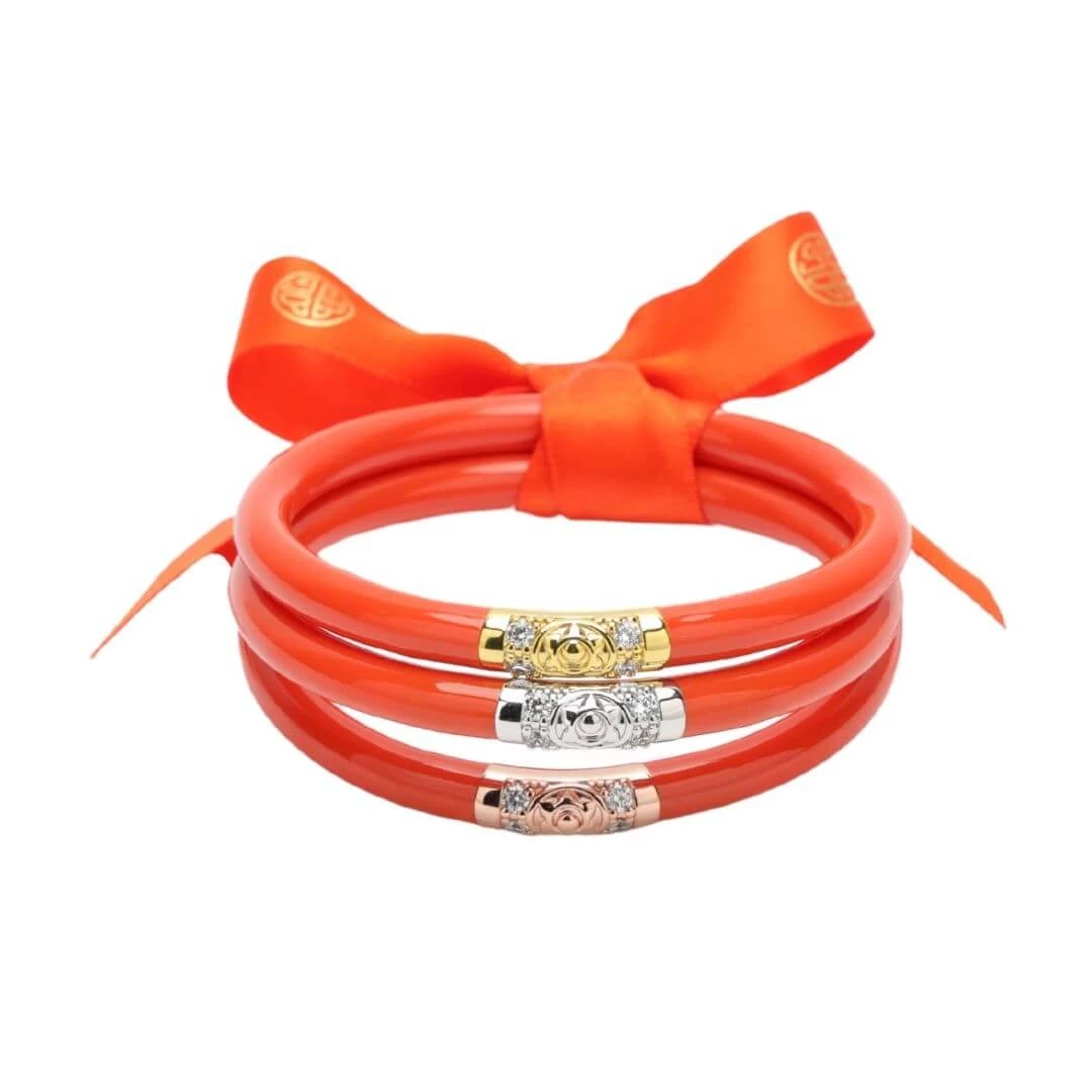 BuDhaGirl NEW ARRIVALS Coral Three Kings All Weather Bangles 2 BuDhaGirl NEW ARRIVALS Coral Three Kings All Weather Bangles
