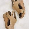 Boutique By Corkys Taupe Smooth London Wedge Sandal