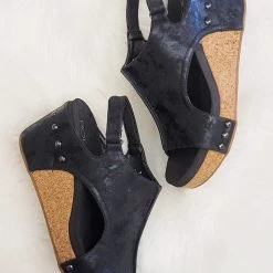 Boutique By Corkys Black Metallic London Wedge NEW ARRIVALS