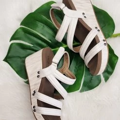 Boutique By Corkys White Strap Wedge NEW ARRIVALS
