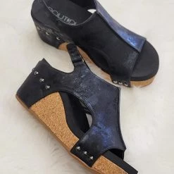 Boutique By Corkys Black Metallic London Wedge NEW ARRIVALS