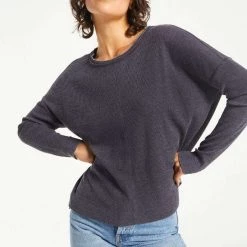 Z Supply Val Charcoal Thermal Long Sleeve Top TOPS