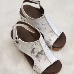 Boutique By Corkys White Metallic London Wedge NEW ARRIVALS